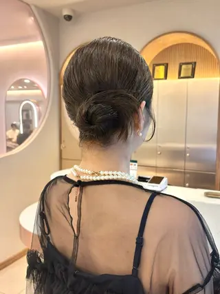 ミディアム カラー ヘアアレンジ 梅田美容室 山崎海波のヘアスタイル