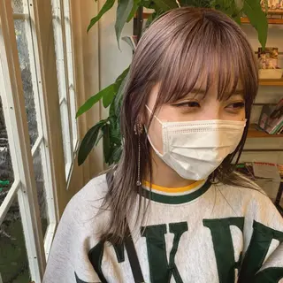 ミディアム カラー ハッシュカット カシマハヤトのヘアスタイル