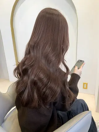 ロング カラー ﾐﾚｲ/ﾐﾙｸﾃｨｰ ｶﾗｰ/梅田美容室のヘアスタイル