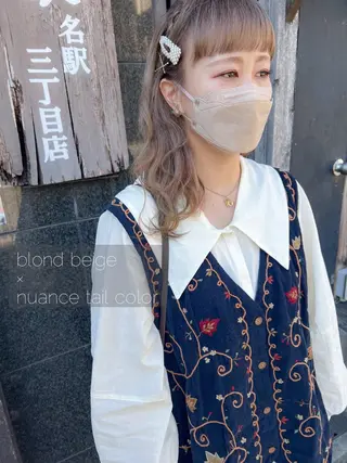 セミロング カラー ヘアアレンジ カラーパティシエ facce🌼ikoのヘアスタイル