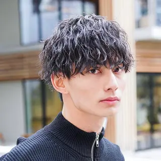 ミディアム パーマ メンズ MEN'S HAIR SENSE 神南 【メンズヘア センス 】所属・♥️モテ髪美容師♠️ REIのヘアスタイル