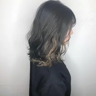 ミディアム カラー 髪質改善、エクステ 山口卓哉のヘアスタイル