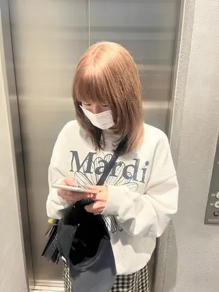 ミディアム saki‪🌱‬♡ /ボブ/透明感カラーのヘアスタイル