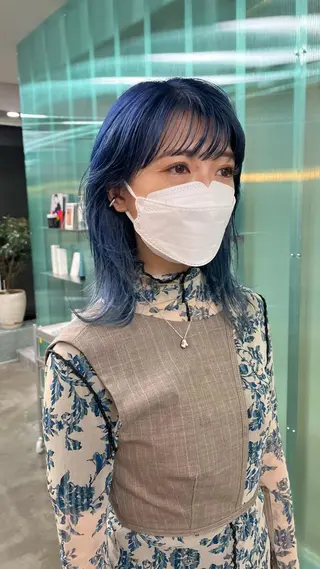 ミディアム カラー 堀江/心斎橋/西大橋 四ツ橋【Vers】のヘアスタイル