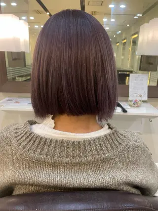 ショート カラー 透明感/ハイトーン ／暖色カラー🍓のヘアスタイル