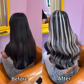 ロング シール＋ちび編み込み エクステ梅田🐨のヘアスタイル