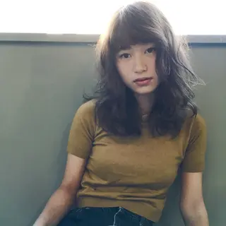 セミロング カラー 💘透明感カラー💘 沖本 将宏のヘアスタイル