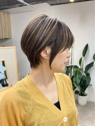 ショート カラー 当日予約🆗ショート /ハイライト/松本のヘアスタイル