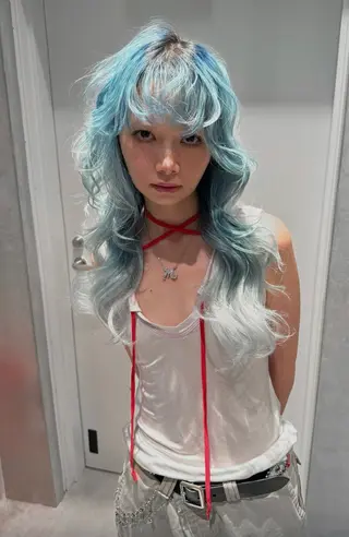 ロング 表参道ハイトーン 韓国ヘア長田雄希のヘアスタイル