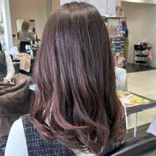 ミディアム カラー パーマ 透明感カラー 板橋　島村美咲のヘアスタイル