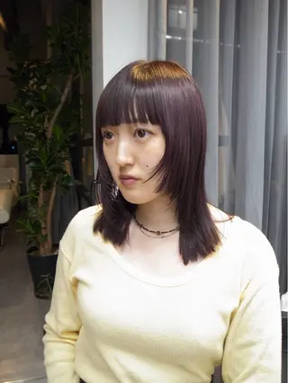 ミディアム ボブ ロングモデル shoのヘアスタイル