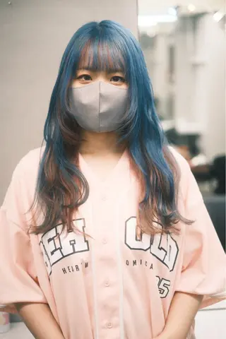 セミロング カラー ヘアアレンジ 個性爆弾💣 ダブルカラー/ゆかのヘアスタイル