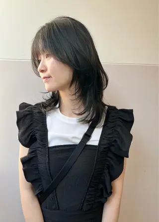 セミロング カラー 樫原裕二/レイヤー カット/透明感カラーのヘアスタイル