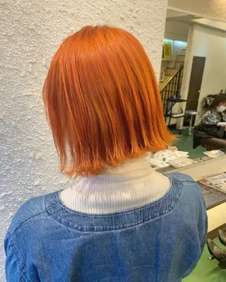 ミディアム ブリーチ/ウルフ ハッシュカット/石山のヘアスタイル