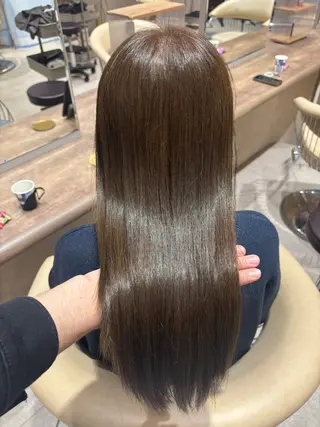 セミロング 韓国レイヤー顔周り カット髪質改善しゅんのヘアスタイル