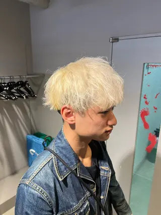 ショート カラー パーマ メンズ 韓国レイヤーカット /REIのヘアスタイル