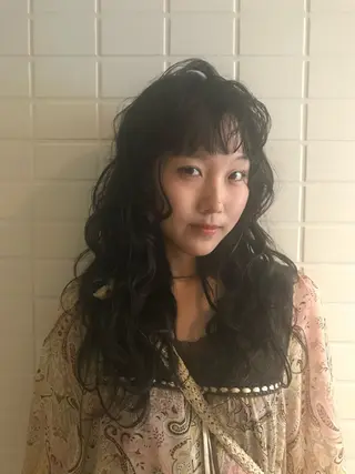 ロング カノン／伏見/栄 パーマモデルのヘアスタイル