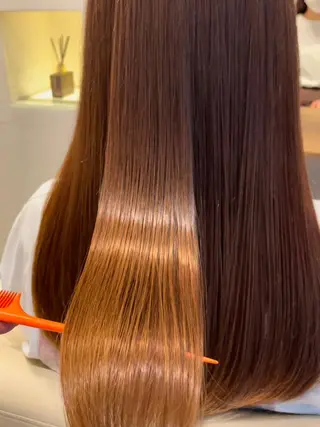 セミロング カラー 【完全個室】髪質改善 暖色カラー/山崎唯奈のヘアスタイル