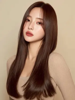 ロング カラー パーマ 西 優衣奈のヘアスタイル