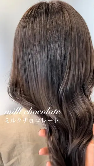 ミディアム カラー 縮毛矯正　野口 恵のヘアスタイル