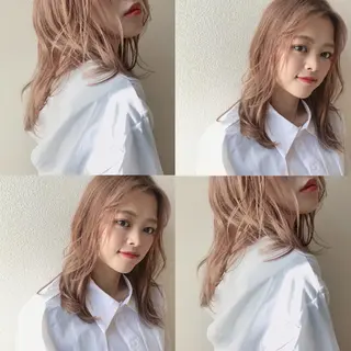 セミロング カラー カジュアルを女っぽく 𝗮𝘆𝗮𝗰𝗼のヘアスタイル