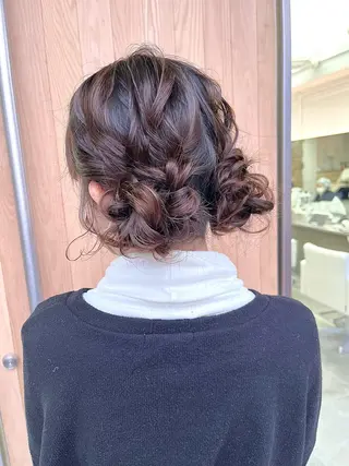 セミロング カラー ヘアアレンジ 💫お呼ばれヘア💫 men's✨ともえ✨のヘアスタイル