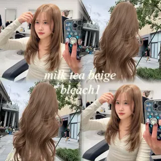 セミロング カラー 🫧ハイトーン特化 🐺矢島タツキ🐺のヘアスタイル