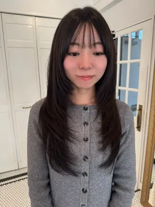 ロング カラー ブリーチカラー🎀 韓国風/寺門美優のヘアスタイル