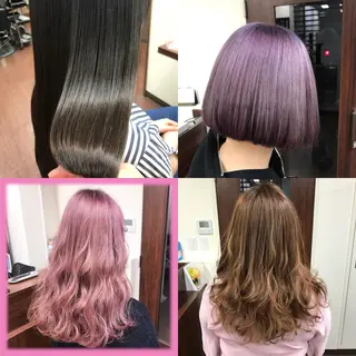 カラー SHIN/レイヤー カット×クロスパーマのヘアスタイル