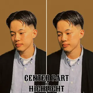 ミディアム カラー パーマ メンズ &CREW スタッフのヘアスタイル