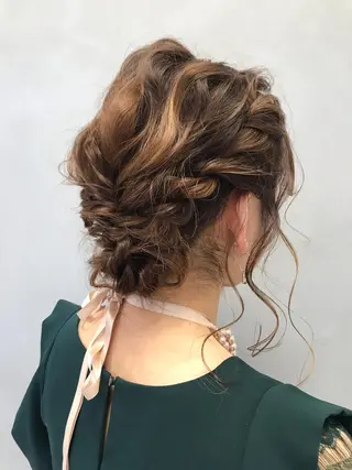 ロング カラー パーマ ヘアアレンジ EIGHTSOL博多 筑紫口店 溝口里穂のヘアスタイル