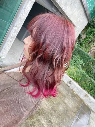 セミロング カラー ハイトーン髪質改善 🎀🐰堀川智史🎀のヘアスタイル