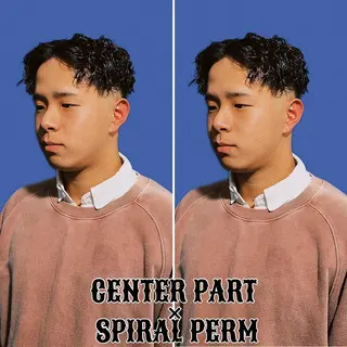 ミディアム カラー パーマ メンズ &CREW スタッフのヘアスタイル