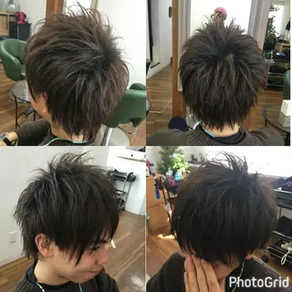 ショート ヘアアレンジ メンズ PALETTE(パレット)所属・SHIORI💜口コ ミNo.1艶カラーのヘアスタイル