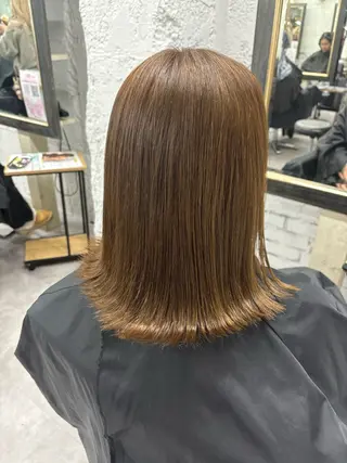 ミディアム カラー ハイトーン/ダブル カラー/akihoのヘアスタイル