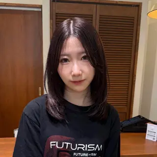 ミディアム レイヤーカット ダブルカラー高杉颯汰のヘアスタイル