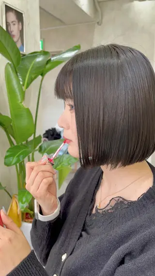 ミディアム カラー ヘアアレンジ ボブ｜韓国｜美髪矯正 ｜amika🌙のヘアスタイル