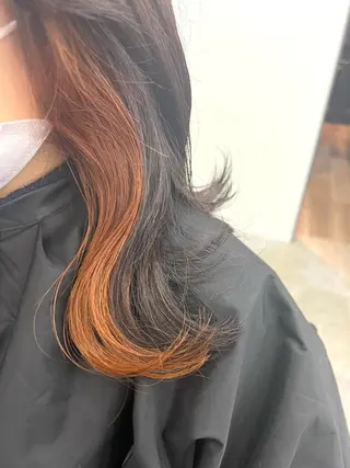 セミロング 店長🩷艶カラー 🧡💛リサ🫧のヘアスタイル