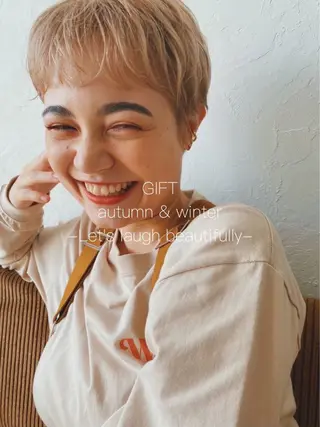 カラー GIFT所属・橋本叶夢/ ショートヘア/透け感のヘアスタイル