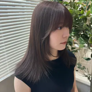 セミロング カラー りほ/顔周りカット/ レイヤーカットのヘアスタイル