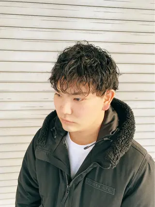 ショート パーマ メンズ CARNEL所属・メンズ専門CANEL かずまのヘアスタイル