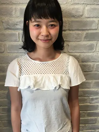 ショート ミディアム セミロング カラー パーマ la fith所属・rico_by ヘアとアイブロウのヘアスタイル