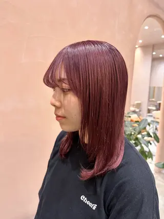 セミロング 透明感寒色 カラー/さとゆな💛のヘアスタイル