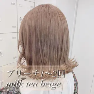 セミロング カラー ダブルカラー 韓国ヘアKYONのヘアスタイル
