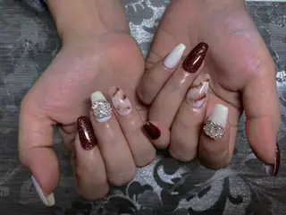 ネイル I-nailロング /ワンホン/キラキラのネイルデザイン