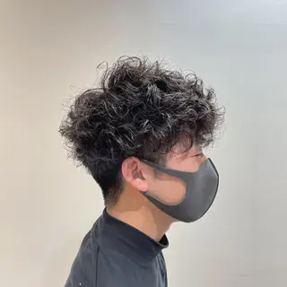 パーマ メンズ 夏井 沙織のヘアスタイル