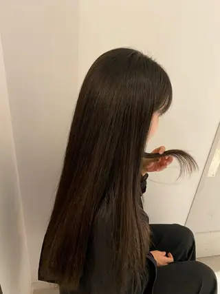 ロング パーマ 頭皮につけないカラー /白髪ぼかし/実加永のヘアスタイル