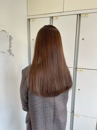 ロング カラー HAIR&MAKE  EARTH若葉台店所属・ICHIRI" 艶カラー/縮毛矯正のヘアスタイル