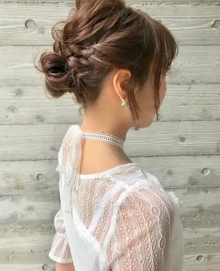 ショート ヘアアレンジ Click所属・クニモトハルナ ボブ/柔らかカラーのヘアスタイル