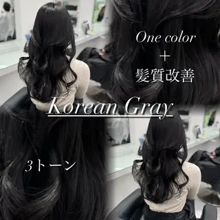 ロング カラー ヘアアレンジ 韓国レイヤーカット /韓国トレンドカラーのヘアスタイル